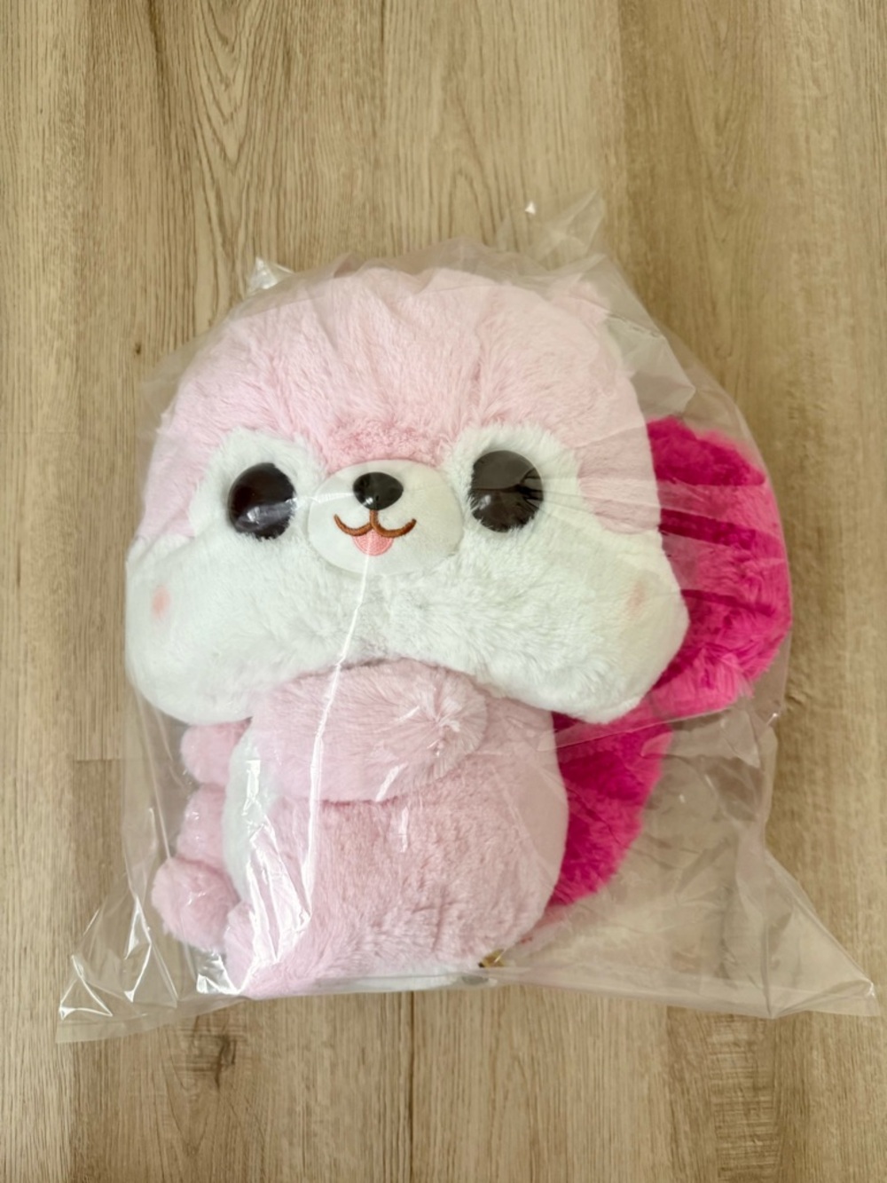 NWT Amuse Stuffed Animals Multi - Pink Fuzzy Tail Squirrel Plush Toy